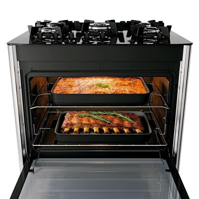 Fogão 5 Bocas Dako Magister Style Mesa de Vidro Preto Bivolt