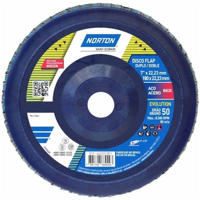 Disco Flap Evolution R822 Grão 50 180x22,23mm - 66623313813 - Norton