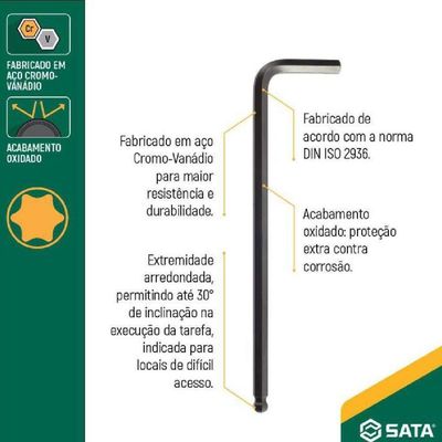 Chave Hexagonal Longa 11mm - St84509l - Sata