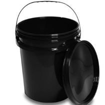 Balde Com Tampa Preto Reciclado 16 Litros - 57 - Rs Plast