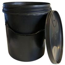 Balde Com Tampa Preto Reciclado 16 Litros - 57 - Rs Plast