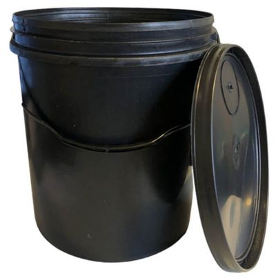 Balde Com Tampa Preto Reciclado 16 Litros - 57 - Rs Plast