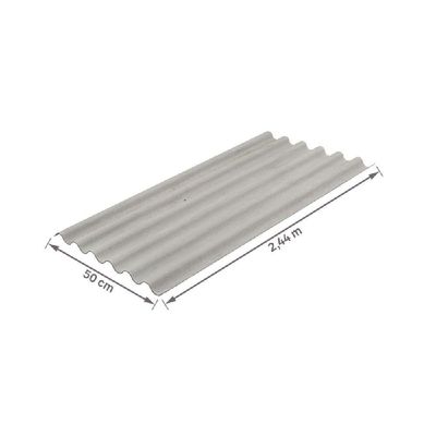 Telha Ondulada 4mm 2.44 Metros X 50cm - 210042445 - Brasilit Telha Fibrotex 4mm 2,44x0,50m Crfs