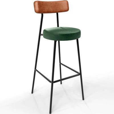 Kit 05 Banquetas Alta Bar Cozinha Sala Jantar Milão L02 Couríssimo Camel Facto Verde - Lyam Decor