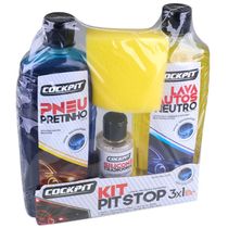 Kit Limpeza Automotiva Pit Stop 3x1 Cockpit Rodabrill