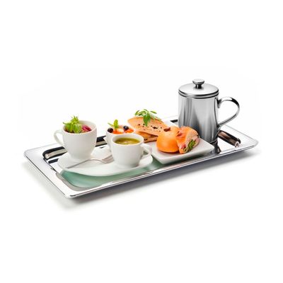 Bandeja Inox Retangular Cafe Cha Restaurante Cafeteria 30cm