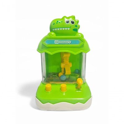 Mini Máquina De Bola Pega Premio Jogo Com Garra Divertido Dino Verde