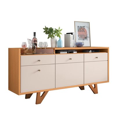 Buffet Aparador Decorativo Noeli com Bandeja Lateral Cinamomo/Off White G26 - Gran Belo