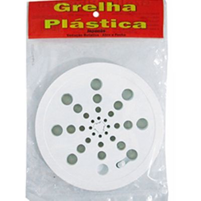 KIT 2 GRELHA RALO PLASTICO REDONDO BRANCO ABRE E FECHA 15 CM
