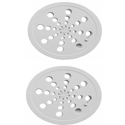 KIT 2 GRELHA RALO PLASTICO REDONDO BRANCO ABRE E FECHA 15 CM
