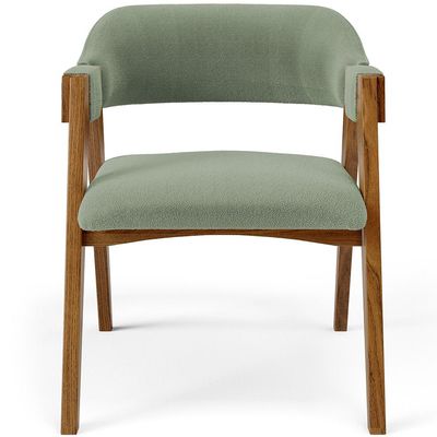 Cadeira Para Sala de Jantar e Estar Living Estofada Suran L02 Bouclê Oliva - Lyam