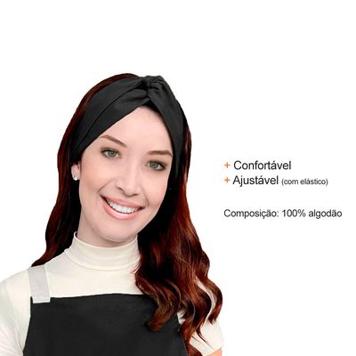 Avental e Faixa de Cabelo Cinza Preto Chef Cozinha Bistro