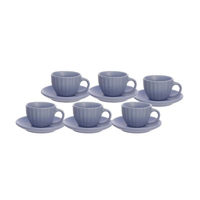 Conjunto de Xícaras para Café Hauskraft Bella em Cerâmica 90 ml Azul  6 Peças