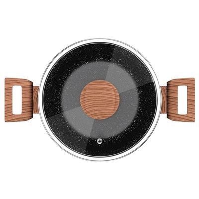 Caçarola Euro Home Colorstone Antiaderente 5 Camadas Preta  4 L