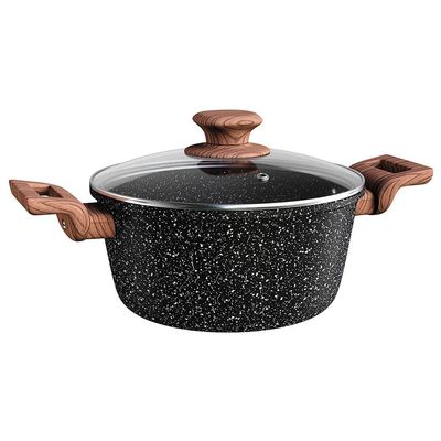 Caçarola Euro Home Colorstone Antiaderente 5 Camadas Preta  4 L
