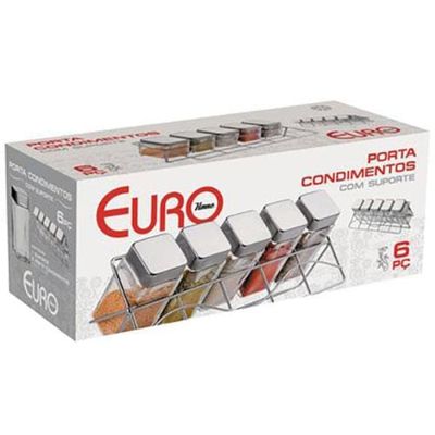 Porta Condimentos com Suporte Euro VDR0429 com 5 Peças - Transparente