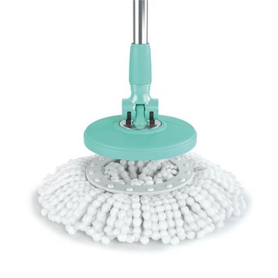 Mop Giratório FlashLimp Ciclone com Balde 20L, Rodas, Cabo Telescópico e 2 Refis  Verde/ Cinza