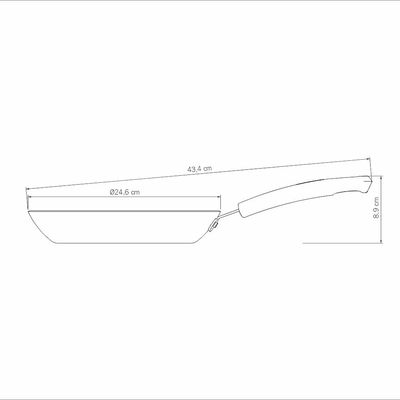 Frigideira Tramontina Sicília em Alumínio com Revestimento Interno e Externo Antiaderente Starflon Excellent 24cm - Avelã