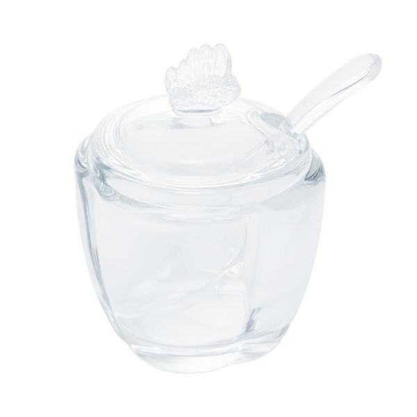 Açucareiro com Colher e Tampa Wolff Butterfly 130ml Vidro Transparente