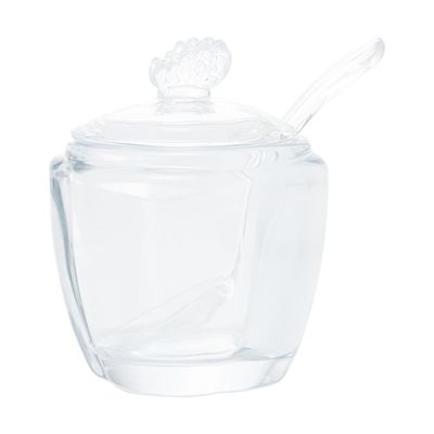 Açucareiro com Colher e Tampa Wolff Butterfly 130ml Vidro Transparente