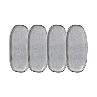 Conjunto de Travessas Oval Rasa Mini Porto Brasil Orgânico Dust 16,5x8cm - 4 Peças