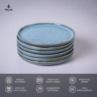 Conjunto de Pratos para Pão Porto Brasil Bio Breeze - 6 Peças