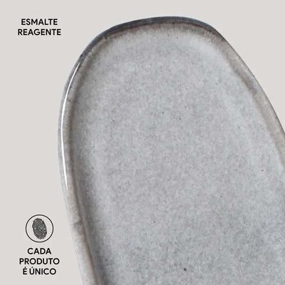 Conjunto de Travessas Oval Rasa Mini Porto Brasil Orgânico Dust 16,5x8cm - 4 Peças