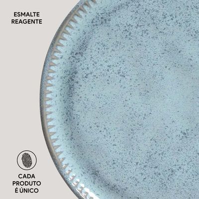 Conjunto de Pratos de Sobremesa Porto Brasil Linhas Breeze Azul 21,5cm - 6 Peças