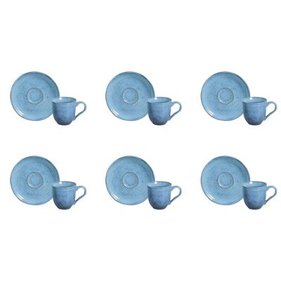 Conjunto de Xícaras e Pires de Café Porto Brasil Bio Breeze 120ml - 6 Peças