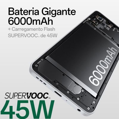 Smartphone OPPO A5 5G Tela 6.67" 256GB 8GB RAM Câmera 50MP Branco