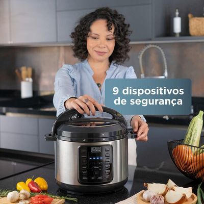Panela de Pressão Elétrica Black+Decker PP900G Gourmand Gris 5L 900W Inox Inox / 220
