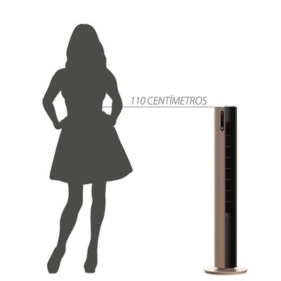 Ventilador de Torre 110cm Spirit Esterilizador com 12 velocidades, Controle Remoto e Timer de até 12 horas, Marrom  Bivolt