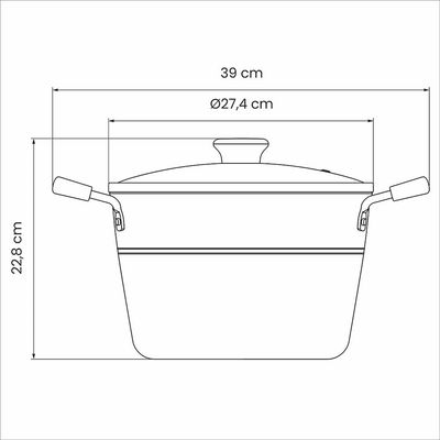 Caldeirão Tramontina Sicília em Alumínio com Revestimento Interno e Externo em Antiaderente Starflon Excellent Avelã com Tampa de Vidro - 26 cm