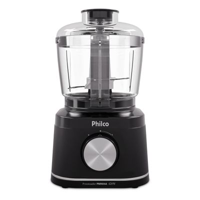 Processador de Alimentos Philco PMN04A 420W 500ml Trava de Segurança Preto Preto / 220