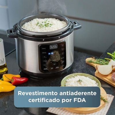 Panela de Pressão Elétrica Black+Decker PP900G Gourmand Gris 5L 900W Inox Inox / 110