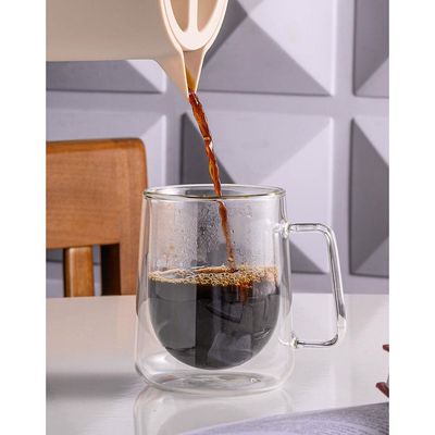 Conjunto com 2 Xícaras para Café Wolff com Parede Dupla - 180 ml Transparente