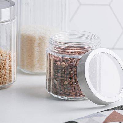 Porta Mantimento de Vidro Lyor Sydney com Tampa de Aço Inox e Acrílico - 1,2 litros
