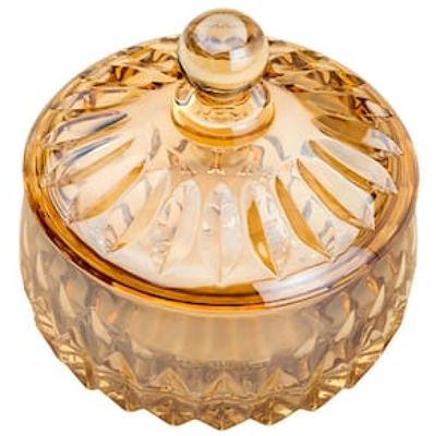 Potiche Decorativo Wolff Louise em Cristal Âmbar - 11,5 cm
