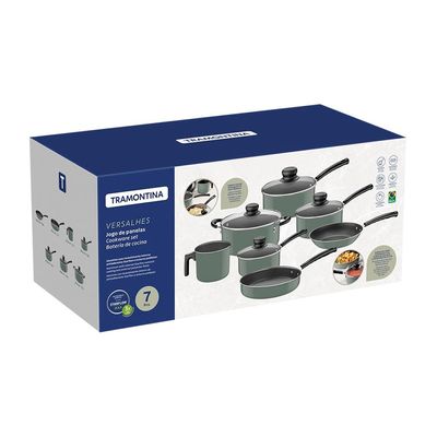 Conjunto de Panelas 7 Peças Tramontina Versalhes AA com Antiaderente Starflon  Verde
