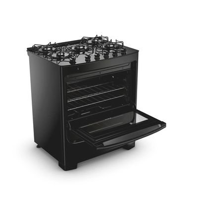 Fogão 5 Bocas Consul CFS5VBE com Mesa de Vidro e Acendimento Automático Preto - Bivolt