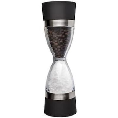 Moedor de Pimenta Dual em Acrílico Euro Home  Preto/Transparente