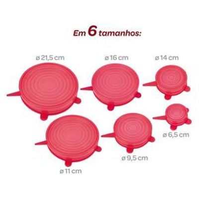 Conjunto de Tampas Euro Home em Silicone - 6 Tampas