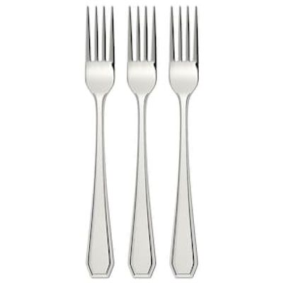 Conjunto de Garfos para Sobremesa Euro Home Chanfrados Inox - 3 Peças