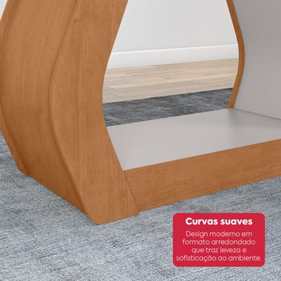Conjunto Sala de Jantar Mesa Easy Tower 170x90cm MDF/Vidro com 6 Cadeiras Confort  Amendoa/off White