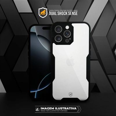 Capa para iPhone 17 Pro - Dual Shock Sense Preta - Gshield