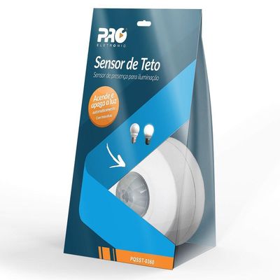 Sensor De Presenca Sobrepor Teto 360° Pqsst-0360