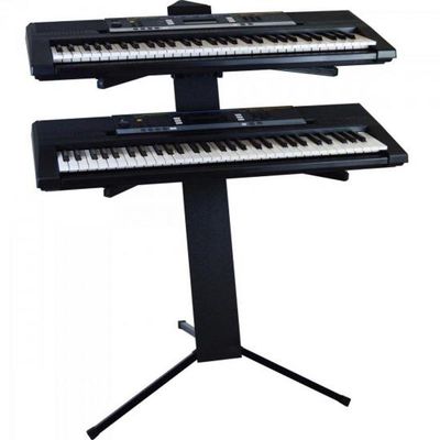 Suporte Piramidal Para 1 Ou 2 Teclados E Pmd3-1 Preto Ask