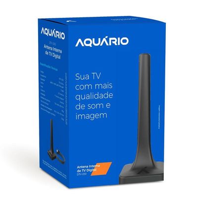 Antena Digital Hdtv 4 Em 1 Vhf-uhf-fm-hdtv Uso Interno Ou Externo Com Cabo 2,5 Metros Dtv-200