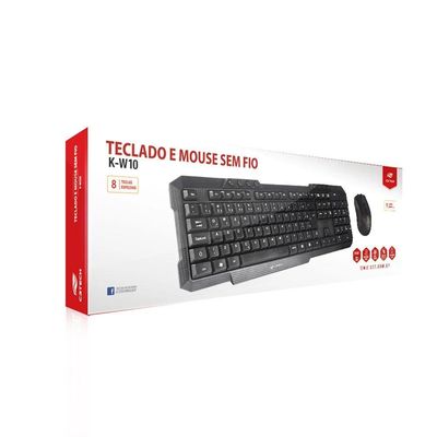 Kit Teclado & Mouse C3tech Wireless Usb - K-w10bk