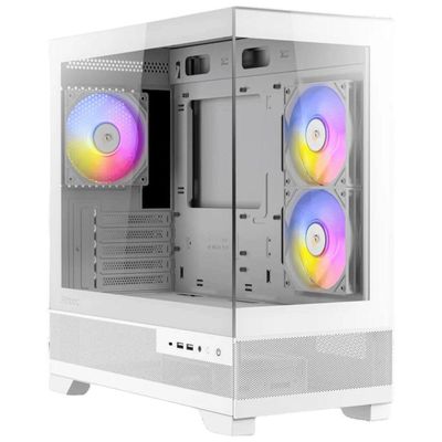 Gabinete Gamer Antec Cx500m Rgb White Lateral De Vidro Temp 4mm Micro-atx-itx Com 3 Fans Rgb 12
